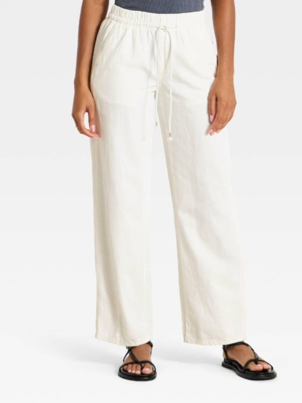 NWT Womens Universal Thread Size M Mid-Rise Straight Leg Relaxed Fit Beach Pants